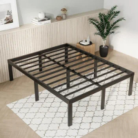 Queen Bed Frame, 14 Inch Metal Platform Bed Frame Queen Size with Storage Space Under Bed, Heavy Duty Steel Slat Support, Easy