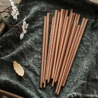 家用雞翅木筷子紅木檀筷子 無漆無蠟木質單雙10雙實木筷餐具