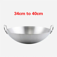 Chinese Traditional Iron double ear chef fry wok stainless steel Wok Gas Cooker Wrought Iron Kitchen Cookware pan wok burner