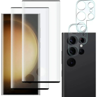 ฟิล์มกันรอยกระจกนิรภัยแบบเต็มจอ, ป้องกันเลนส์กล้อง, สำหรับ Samsung Galaxy S23 Ultra, S22 Plus, S23 P