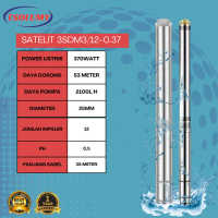 Pompa satelit 3 Inch 0.5HP370Watt kabel 35M pompa Stainless Steel Pompa Air Celup Sumur TSOLUMY A