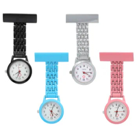 Stainless Steel Nurse Watch with Pin Clip-on Quartz Pocket Watches Gift Hanging Brooch Fob Watch Doctor Medical Nurse Pocket