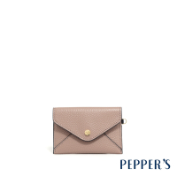 PEPPER S DOT 牛皮信封名片卡夾包 - 藕灰粉/丁香紫/岩藍色/奶霜綠/簡約黑/月光灰