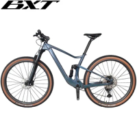 29er Full Suspension Complete Bike Travel 100mm XC Mountain Full Carbon Suspension Bicycle 1x11S M5100 Carbon Fiber WheelSet MTB