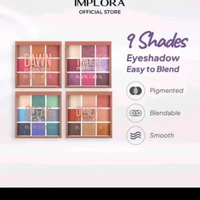 Implora Eyeshadow pallete//Kosmetik mata//9 warna Blenadble pigmented halus Twilight