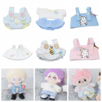 Multicolor Doll Clothes 10cm Cartoon Animal Pattern Doll Suspender Skirt Toy Playing House for 17cm labubu/13cm dog