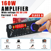 160W Amplifier Bluetooth MP3 WMA APE Decoder Board 12V 80W Handsfree Car Audio Microphone USB TF FM Radio DIY Mp3 Music Player