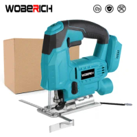 Cordless Jigsaw Electric Jig Saw Blade Adjustable Speed Woodworking LED 6 Gear Speed Power Tool for Makita 18V Battery