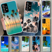 Sea Tropical palm trees Beach Phone Case Cover For Samsung Galaxy A14 A24 A34 A54 A04S A13 A23 A33 A53 A73 A03S A12 A22 A32 A52