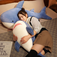 網紅鯊魚可愛睡覺抱枕玩偶毛絨公仔玩具娃娃禮物男女抱枕王源同款