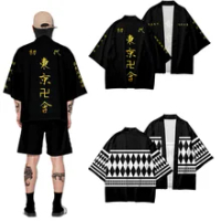 Kaus Anime Tokyo Revengers Hanagaki Takemichi Ken Ryuguji Jubah Atasan Jaket Draken Haori Ryuuji Ken Mikey Mantel Kimono Pria