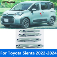 Exterior Accessories For Toyota Sienta 10 Series 2022 2023 2024 Carbon Fiber Side Door Handle Cover Trim Protection Cap Sticker