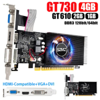 GT730/610 4/2/1GB DDR3 128Bit Desktop Gaming Video Card with HDMI-Compatible VGA DVI Port Graphics Card with Cooling Fan for PC