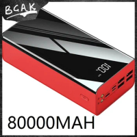 Real Capacity BCAK 80000mAh Large-capacity Charging Treasure 60000 Digital Display 5w Fast Charging Outdoor 100000 Mobile Power