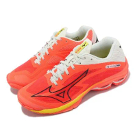 Mizuno 排球鞋 Wave Lightning Z7 男鞋 橘紅 白 緩震 羽桌球鞋 美津濃 V1GA2200-02