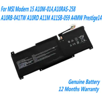 Genuine BTY-M491 Laptop Battery For MSI Modern 15 A10M-014,A10RAS-258 A10RB-041TW A10RD A11M A11SB-059 A4MW Prestige14 4600mAh