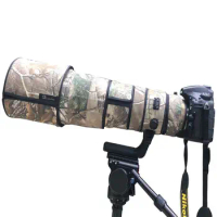 Juntuo Camouflage Waterproof Nylon Lens Wrap Case Cover for Nikon AF-S 200-400mm F/4G ED VR II Realtree Outdoor