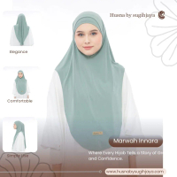 Hijab MARWAH INNARA Inner + Hijab HUSNA Jersey Premium Panjang Muslim Kerudung Instan Syari Dewasa