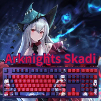 108 keys Arknights Skadi Game Theme Keycap Character Translucent Cool Color Cherry Profile Adapted to Mechanical Keyboard