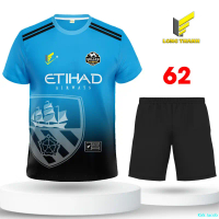 Kirk Jacob Bộ quần áo đá bóng, đồ đá banh Man City, thun lạnh cao cấp nam nữ