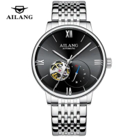 2023 New AILANG Automatic Mechanical Watch Men Clock Fashion Military Watches Men Stainless Steel Waterproof Skeleton Watches