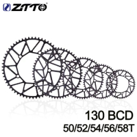 ZTTO Folding Bike Narrow Wide Teeth 130BCD Chainring 50T 52T 54T 56T 58T Sprocket Aluminum Alloy BMX Bike Crankset 9 10 11 Speed