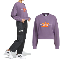 adidas 愛迪達 MC Crew N 女款 紫橘色 舒適 好穿 休閒 大學T 衛衣 長袖 IN1053