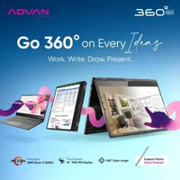 ADVAN Laptop 2 In 1 360 GO | Touchscreen | 14 Inch IPS FHD | 4GB/256GB | Windows 11 | Garansi Resmi