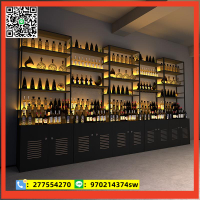 吧臺酒櫃創意餐廳家用展示架鐵藝置物簡約現代靠墻紅酒架壁掛酒吧