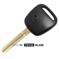 jingyuqin Replace Remote Car Key Shell Case Fob 1 BTN For Toyota Carina Estima Harrier Previa Corolla Celica With TOY43 Blade