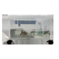 烏龜缸 烏龜缸魚缸塑料帶蓋家用透明寵物飼養盒小型帶排水孔養專用缸『XY11172』