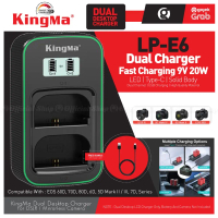KingMa FAST Charging (Dual Charger Type C) LCD LP-E6 LP-E6N LP-E6NH for Canon EOS 80D 70D 60D 6D 6D2