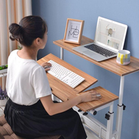 可站立升降電腦桌 簡約現代臺式筆記本家用多功能辦公桌【摩可美家】