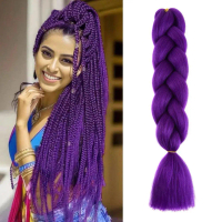 Cosplay Wig, K-pop Demon Hunter Rumi, Long Purple Braid, Suitable for Halloween Party Costume Props