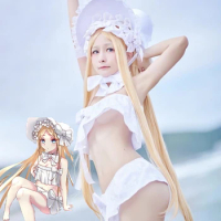 Anime Abigail Williams Swimsuit Sexy Cosplay Costume Game FGO Cosplay Costume Hat Sweet Beach Swimsuit for Girl Women