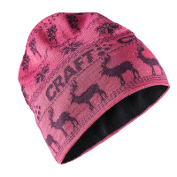 瑞典 Craft Retro Knit Hat 針織羊毛帽.彈性透氣保暖護耳帽_桃紅