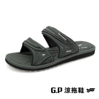 G.P(男)高彈性舒適雙帶拖鞋 男鞋－軍綠色