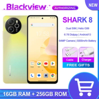 Blackview SHARK 8 Smartphone 6.78'' 2.4K Display Helio G99 16GB 256GB Android13 64MP Camera 5000mAh Battery NFC CellPhone