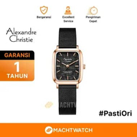 Jam Tangan Wanita Alexandre Christie Classic Steel AC 8699 LH BBRBA Ladies Black Dial Black Mesh Str