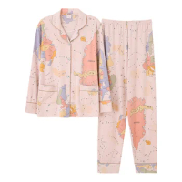 Autumn 100% Cotton Pajamas for Women Long Sleeve Sleepwear Ladies Soft Loungewear PJ Set Pjama in Spring in women's Pajama Sets