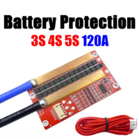 3S 4S 5S 12V 120A Battery Protection Board Li-ion LifePo4 Lithium BMS Balance Charging 3 4 High Current Inverter Car Start UPS