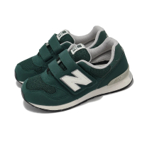 【NEW BALANCE】休閒鞋 313 Wide 中童 寬楦 綠 白 網布 麂皮 緩震 魔鬼氈 小朋友 NB(PO313JK2-W)