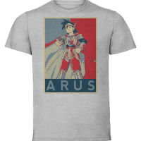 T-Shirt Unisex Grey Propaganda Dragon Quest Emblem Of Roto Arus Variant