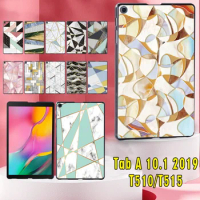 Case for Samsung Galaxy Tab A 10.1 2019 T510/T515 Geometry Pattern Plastic Durable Tablet Back Cover for Tab A 10.1 T510 T515