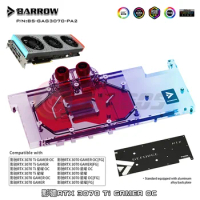 Barrow GPU Water Block For GALAX RTX 3070 GAMER OC graphics card, Full Cover VGA Cooler,MB 5V AURA SYNC BS-GAG3070-PA2