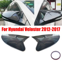 For Hyundai Veloster Elantra Solaris i30 2010-2017 Car Rear View Mirror Cover Exterior Ox Horn Side Shell Reverse Caps Trim Auto
