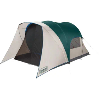 Coleman Cabin Camping Tent with Screened Porch,4/6 Person Weatherproof Tent with Enclosed Screened Porch Option,Includes Rainfly