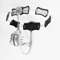 Stainless Steel Adult Game Sex Toy S080-A Male Chastity Belt with Anal Plug Chastity Cages Chastity Device Cock Cage Penis Lock