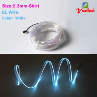 Without Controller 2.3mm-skirt LED Neon Glow Light 10 Color Option Flexible EL Wire Rope Tube For Clothing Car Party Decoration