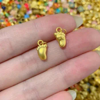 Pure 24K Yellow Gold Pendant Women 999 Gold Foot Necklace Pendant